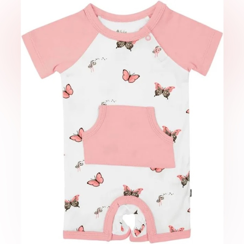 Kyte BABY Pink and White Butterfly One Piece - Picture 2 of 7